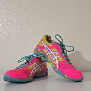 ASICS Women's Pink and Lime Gel-Frantic 7